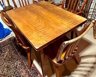 Cushman Dining Table with 4 Chairs.  Table has two internal leaves as shown.