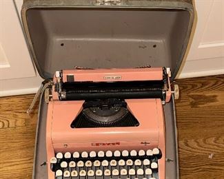 Check out this Pink Typewriter from the 1950's  Royal Typewriter with Case.