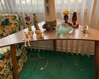 Mid Century Laminate Boomerang TALL Occasional Table