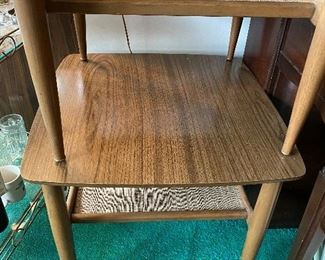 Mid Century Laminate Occasional Tables (3) with Rattan