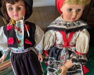 Vintage 1959 Horseman 36" Princess Peggy Dolls. Dressed in Prague Costumes