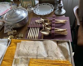 Vintage Table Cloth/Napkins Still in Box from Marshall Fields