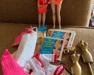 Topper Toys, Dawn Dolls (2) with Clothing, Accessories