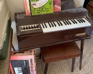 Vintage Electric Organ with Stool