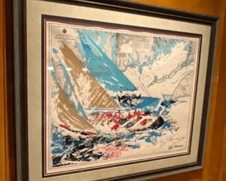 Leroy Neiman Signed 1964 America’s Yacht race print 