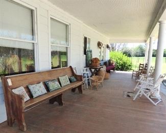 Back Porch with Pews & chairs