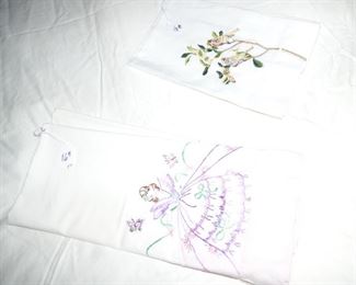 Embroidered Pillowcases, hand towels