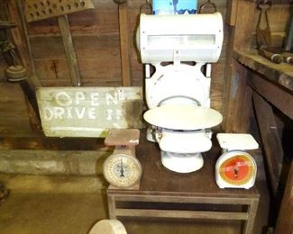 Old Country Store Scale, Grinding Stone, Etc