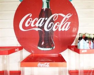 Vintage "Always Coca-Cola" sign, Coca Cola display shelving