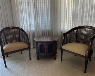 Cain Back Barrel Chairs