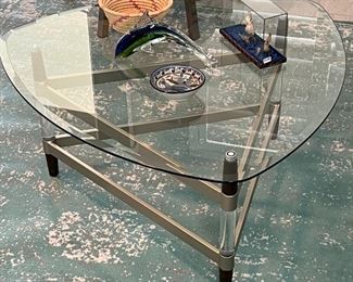Glass Top Coffee Table and 2 Matching End Tables 