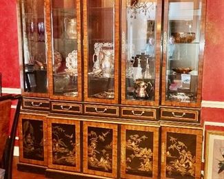 Gorgeous China Cabinet With Asian Style Door Panels