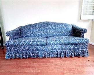 Navy Blue Floral Grand Millennial Camelback Sofa (sleeper)