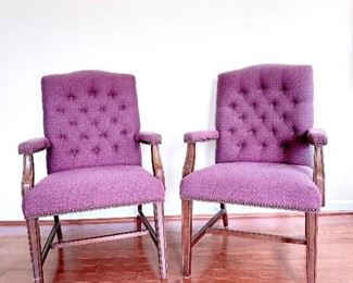 Wine colored arm chairs