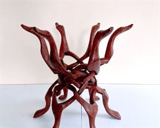 Tray Table from Acadia Wood (carved from one piece) - either ducks or dogs