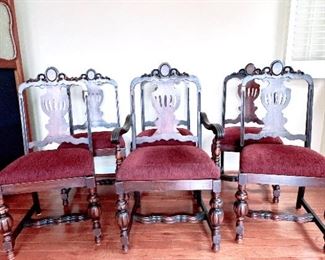 Jacobean Dining Chairs - set of 6