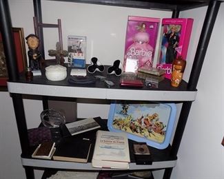 Barbies, Cadillacs & Dinos metal tray, vintage books, and more