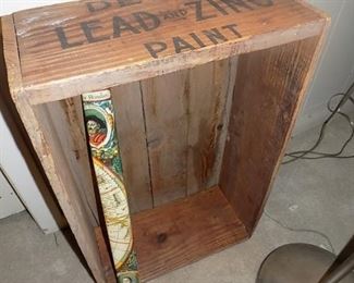 old advertising wooden box