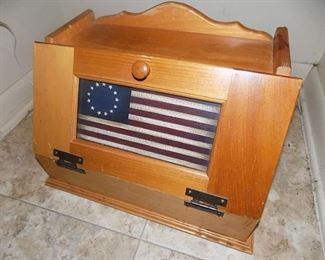 vintage wooden bread box