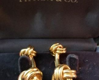 Tiffany gold cufflinks with original bag/box