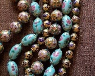 vintage cloisonne bead necklaces