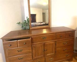 $75 SALE   from $295   Mirror& Chest  Thomasville Dresser with Mirror  37" tall x 68" w 18" dp Mirror   46" t x 25" w
