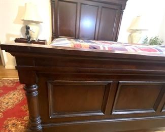 SOLD $489  Queen Size Bed  Great Tall Headboard 68.5" tall x 62" wide   Footboard 70" wide x 32" tall  