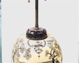 $110 Great Vintage Chinoiserie Lamp wooden base
