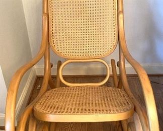 $65 Reduced  Large Bentwood Rocker like new  Caning is excellent.  $125