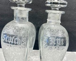 vintage scotch &rye decanters   $39 each  no chips