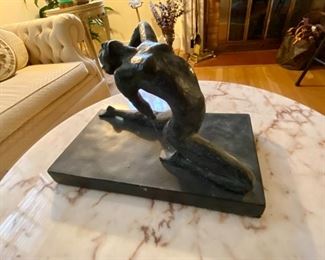 Spelt nude sculpture