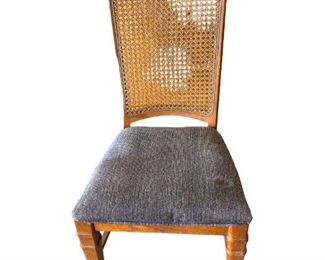 Upholstered wicker chair