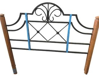 Metal and wood head board