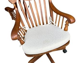 Wooden rolling arm chairs with cushions (5)