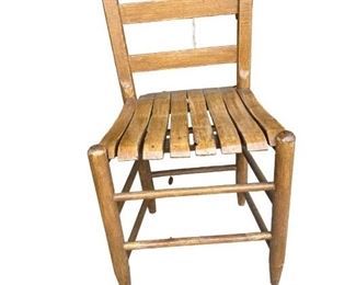 Wooden slatted chairs (2)