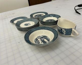 Blue printed dishes