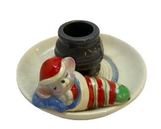 Sleepy mouse candle holder