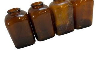 brown glass bottles (4, 4" tall)