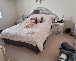 Complete bedroom set in great condition, including nearly new guest room mattress Queen size. $500
