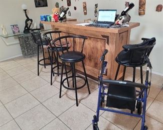 Amazing bar with sink and storage, all solid wood, including bottles to start your own...$350