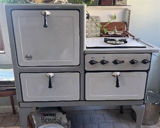 Gray and white enamel gas stove 1920’s30’s 
