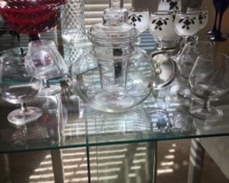 Princess House crystal teapot w/ diffuser, glass items