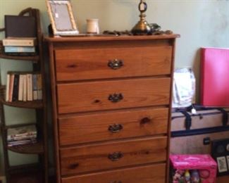 solid wood 5 drawer chest of drawers $200