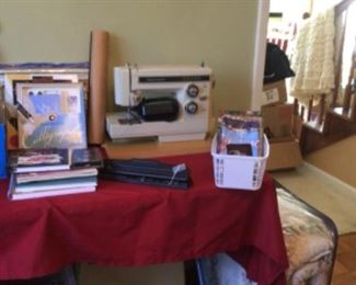 linens, sewing machine