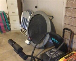 Exercise equipment, 4 folding chairs, dura a flame logs