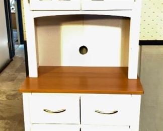 White Kitchen Cabinet with Light
