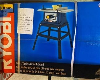 Ryobi 13 Amp Table Saw with Stand - NEW IN BOX!