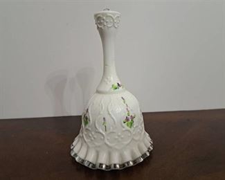 Hand Painted Fenton Ruffled Edge Bell signed Kim Blake