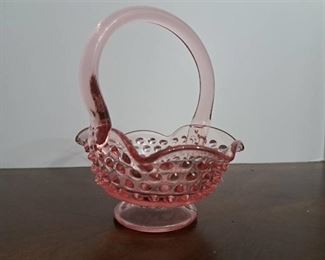 Pink Glass Basket - believe repop
