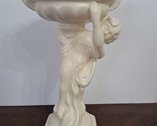 Vintage Haeger Art Pottery Cherub holding an Urn Vase / Planter - 12"